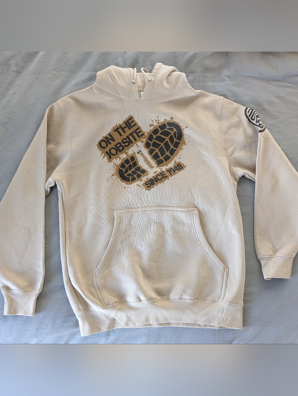 Men's Beige Graphic Hoodie